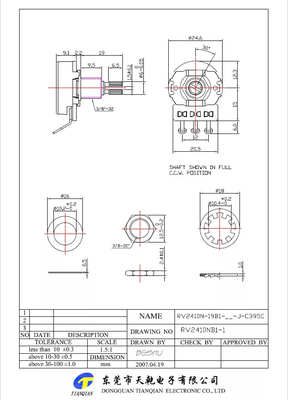 Vasi della chitarra elettrica di B500K 24mm Bass Guitar Potentiometers